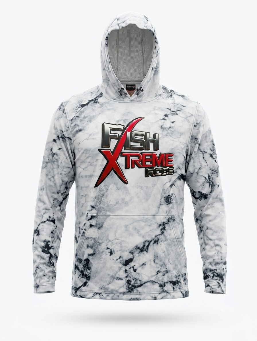 Fish Xtreme Rods - White Sun Hoodie - BIG & TALL